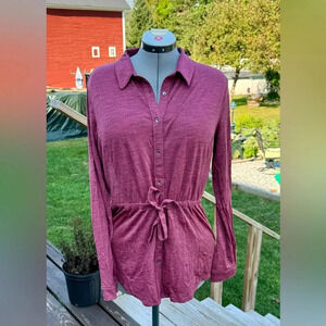 IBEX Excellent Condition Merino Wool Tunic Top Drawstring Blouse IBEX WOMEN